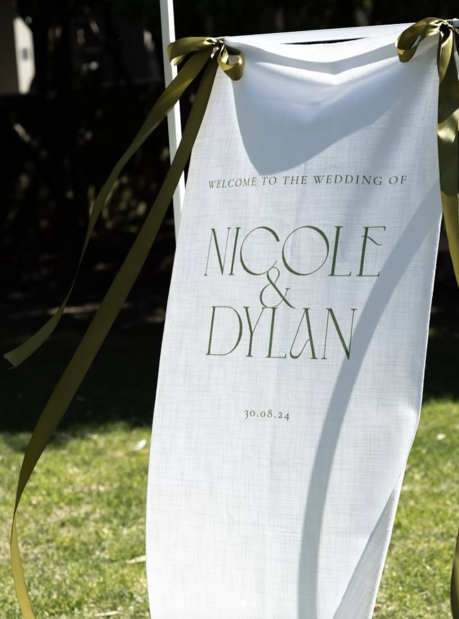 Linen Welcome Sign